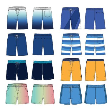 Set of trendy swim shorts for men
