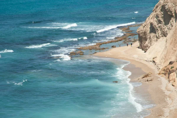 Vue Imprenable Sur Côte Herzlia Avec Eau Turquoise Israël — Photo