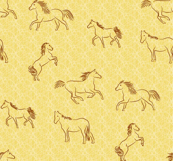Bezešvé pozadí stylizovaného koně — Stockový vektor