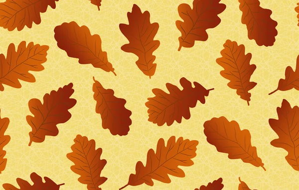 Seamless background with oak leaves — Stock Vector