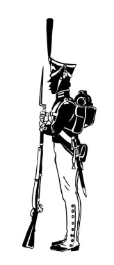 Rus guard silah siluet.