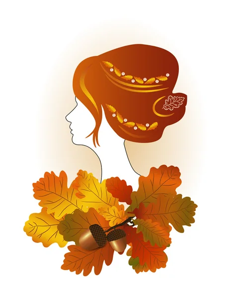 Señora Otoño — Vector de stock