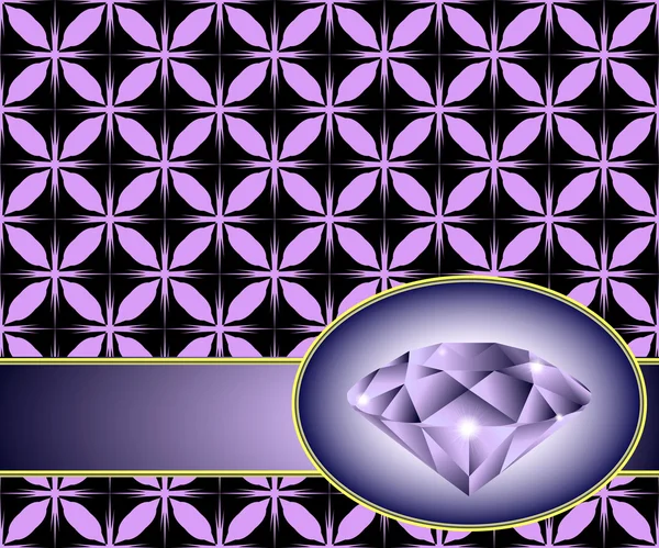 Бесшовный фон с фиолетовым бриллиантом — стоковый вектор