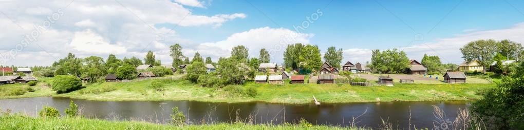 Village on the banks river