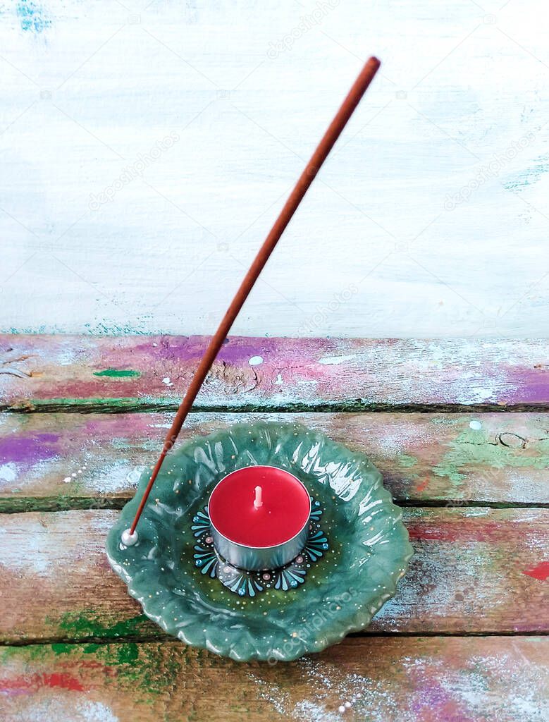 Candlestick with dot painting