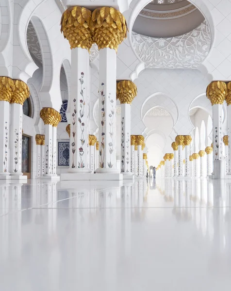 Abu Dhabi, Emirados Árabes Unidos - 4 de junho: Sheikh Zayed Grand Mesquita interior em 4 de junho de 2012 em Abu Dhabi, Emirados Árabes Unidos — Fotografia de Stock