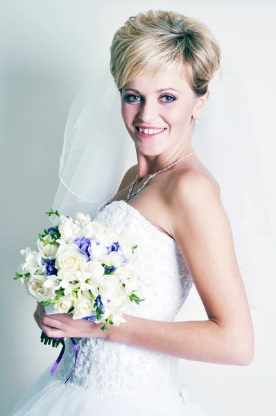 Portrait of happy beautiful bride — Stock Photo, Image