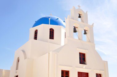 Santorini Adası peyzaj köyün ünlü oia, Yunanistan