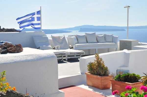 Csodálatos kilátás romantikus Santorini-sziget, Görögország — Stock Fotó