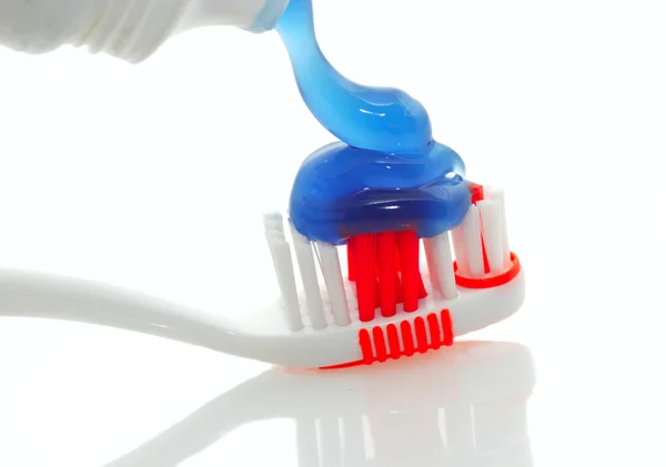 Toothbrush with toothpaste — Stock Photo, Image