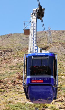 Teleferik içinde teide Milli Parkı, tenerife, Kanarya Adaları, İspanya