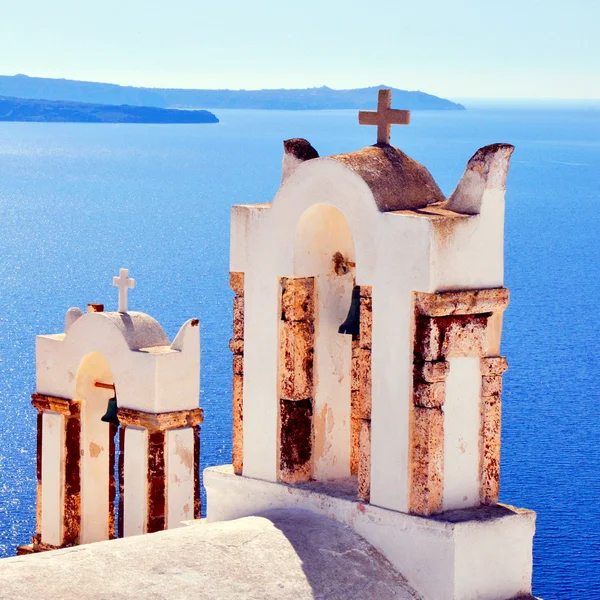 Sinos na ilha de Santorini, Grécia — Fotografia de Stock
