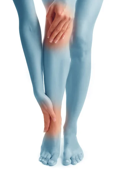 Schmerzen im Gelenk und Knie. Sporttrauma — Stockfoto