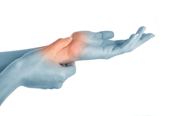 Acute pain in a women hand — Stock Photo, Image
