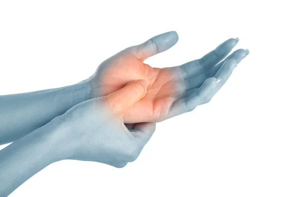 Acute pijn in een vrouwen-hand — Stockfoto