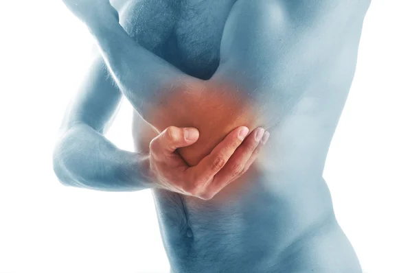 Πόνος στην άρθρωση του αγκώνα. αθλητισμός τραύμα — Φωτογραφία Αρχείου