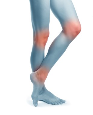 Pain in a knee. Concept photo. clipart