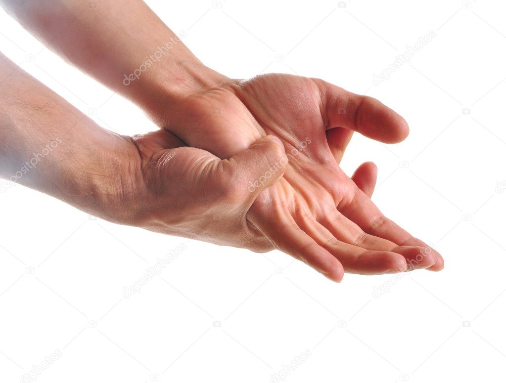 Acute pain in a hand