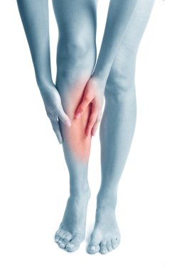 Pain in a knee. sports trauma clipart
