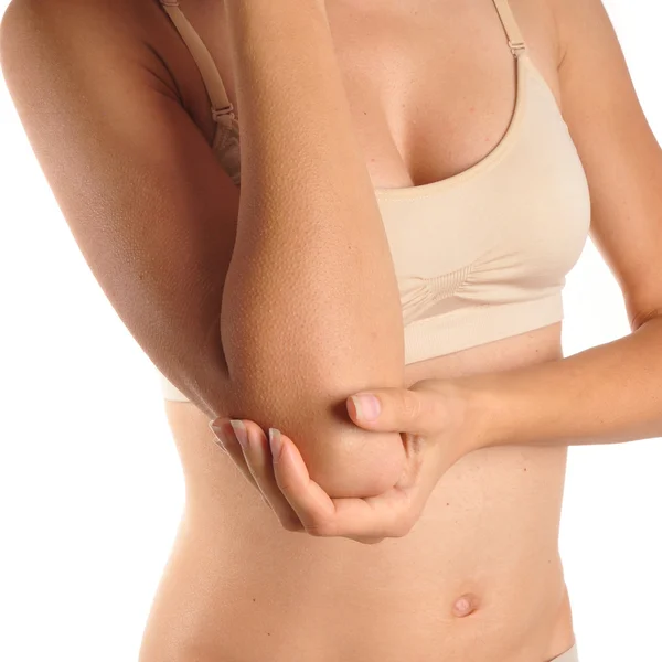 Pain in woman elbow — Stock Photo, Image