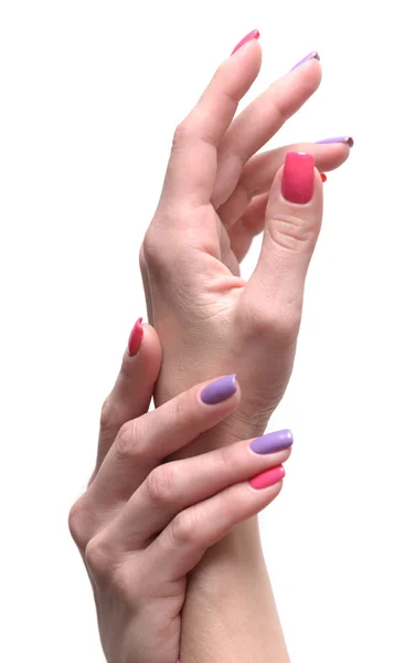 Bright stylish manicure isolated — Stock Photo, Image