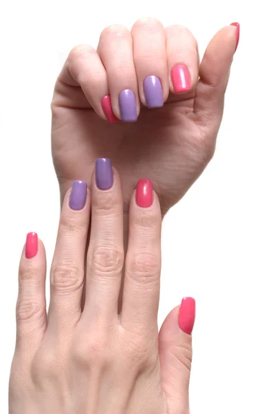 Lichte stijlvolle manicure geïsoleerd — Stockfoto