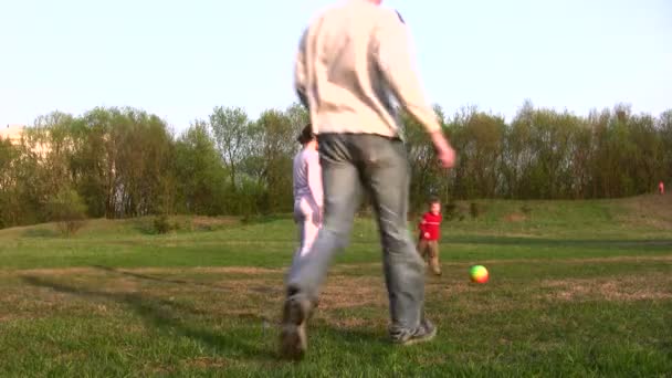 Futebol de família — Vídeo de Stock