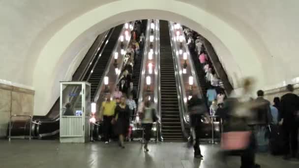 Interruzione temporale della scala mobile della metropolitana — Video Stock