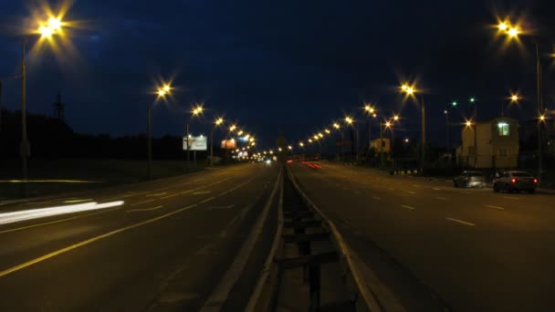 Nacht verkeer time-lapse — Stockvideo