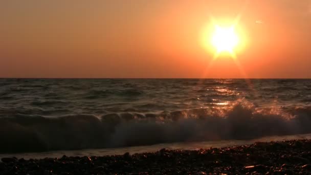 Zonsondergang op zee — Stockvideo