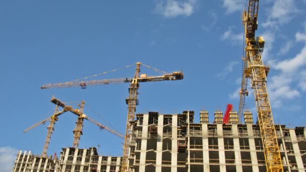 Crane construction time lapse — Stock Video