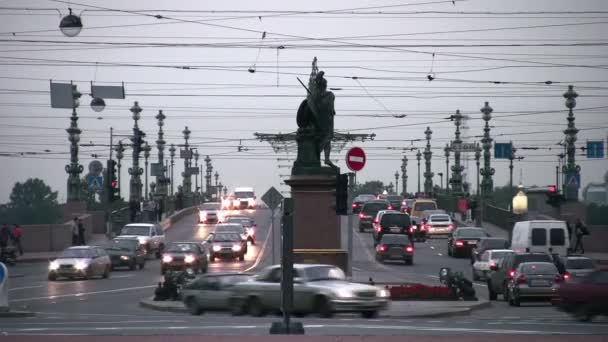 Jalan jembatan di Petersburg — Stok Video