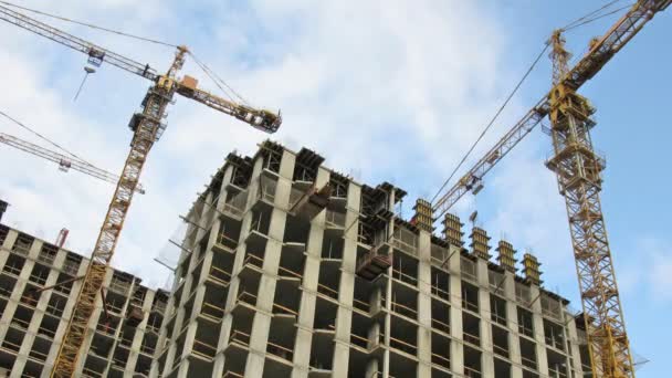 Caducidad de la construcción de la grúa — Vídeos de Stock