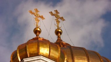 Kilise kubbe üzerine Moskova Rusya