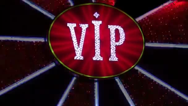 Vip neon luce casinò — Video Stock