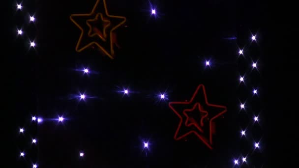 Villogó neon csillagok — Stock videók