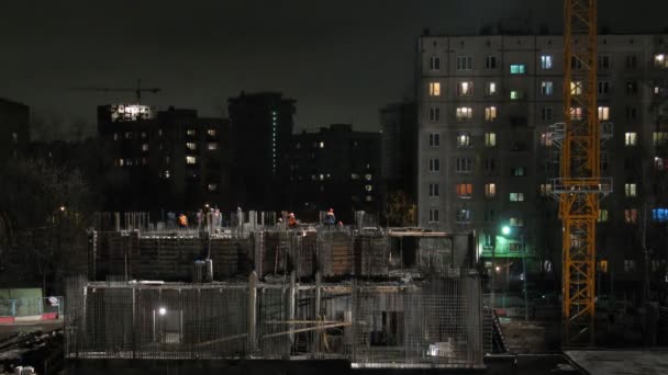 Construcción tormenta de nieve — Vídeos de Stock