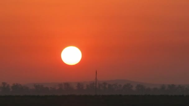 Червоний захід сонця. Проміжок часу — стокове відео