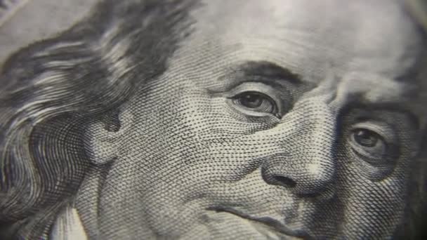 Person on dollar banknote, rotating — Stock Video