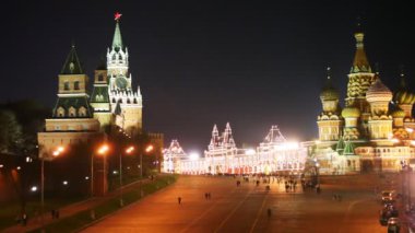 Panorama Kızıl Meydan, kremlin, Aziz basil Katedrali kuleleri ve Moskova
