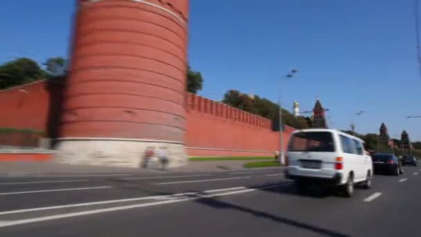 Timelapse riding past the Kremlin — Stock Video