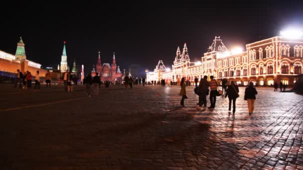 Moskova Kızıl Meydan'a yürüyerek — Stok video