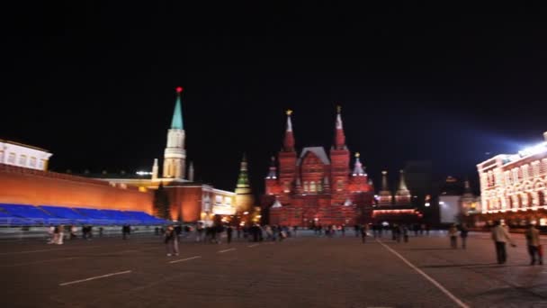 Kruhové panorama z Rudého náměstí v Moskvě pro dovolenou na květen, 9. — Stock video
