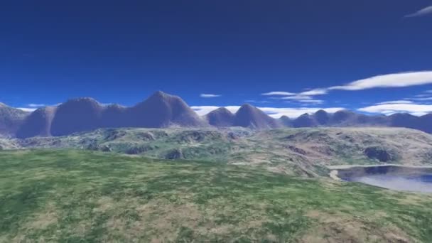 飞行在地球到山 — 图库视频影像
