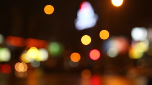 Moving city lights on street — Stock Video