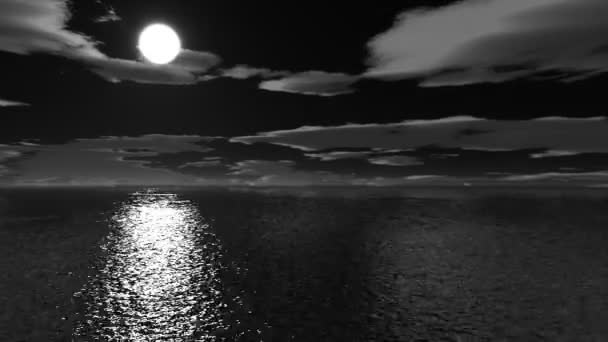 Notte di Halloween, volo sul mare — Video Stock