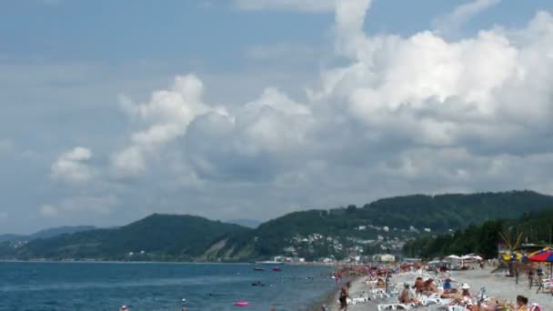Playa con en día de verano — Vídeos de Stock