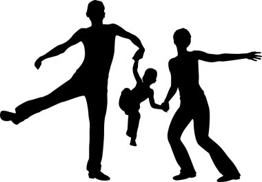 vektör atlamak aile kumsalda