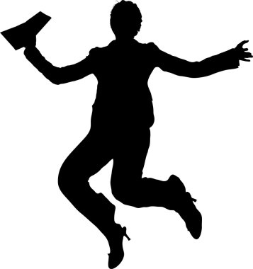 vektör atlama mutlu işkadını