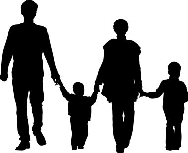 Dört Kişilik Aile vektör